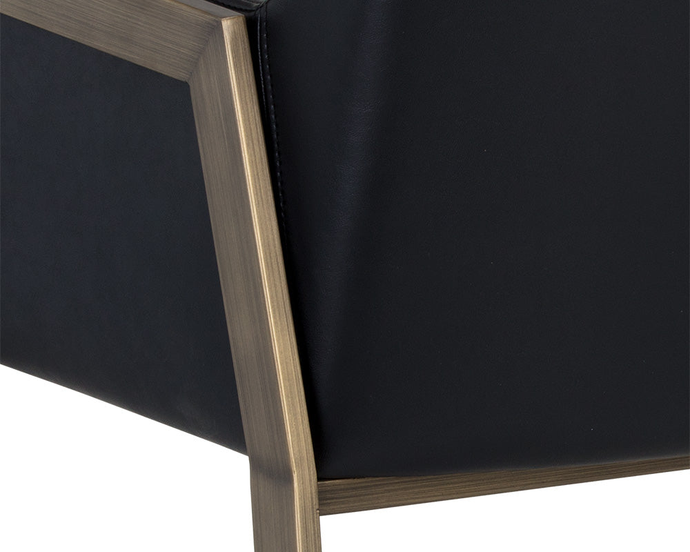 Sunpan Bernadette Dining Armchair - Bravo Admiral/Bravo Black/Bravo Cognac/Kendall Grey