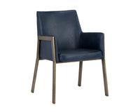 Sunpan Bernadette Dining Armchair - Bravo Admiral/Bravo Black/Bravo Cognac/Kendall Grey