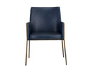Sunpan Bernadette Dining Armchair - Bravo Admiral/Bravo Black/Bravo Cognac/Kendall Grey