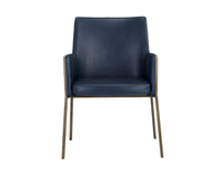 Sunpan Bernadette Dining Armchair - Bravo Admiral/Bravo Black/Bravo Cognac/Kendall Grey
