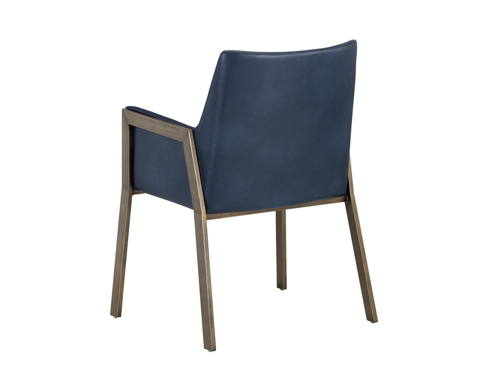 Sunpan Bernadette Dining Armchair - Bravo Admiral/Bravo Black/Bravo Cognac/Kendall Grey