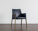 Sunpan Bernadette Dining Armchair - Bravo Admiral/Bravo Black/Bravo Cognac/Kendall Grey