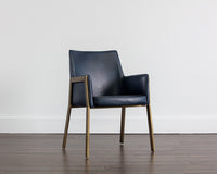 Sunpan Bernadette Dining Armchair - Bravo Admiral/Bravo Black/Bravo Cognac/Kendall Grey