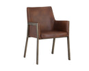 Sunpan Bernadette Dining Armchair - Bravo Admiral/Bravo Black/Bravo Cognac/Kendall Grey