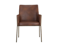 Sunpan Bernadette Dining Armchair - Bravo Admiral/Bravo Black/Bravo Cognac/Kendall Grey