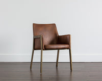 Sunpan Bernadette Dining Armchair - Bravo Admiral/Bravo Black/Bravo Cognac/Kendall Grey