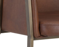 Sunpan Bernadette Dining Armchair - Bravo Admiral/Bravo Black/Bravo Cognac/Kendall Grey