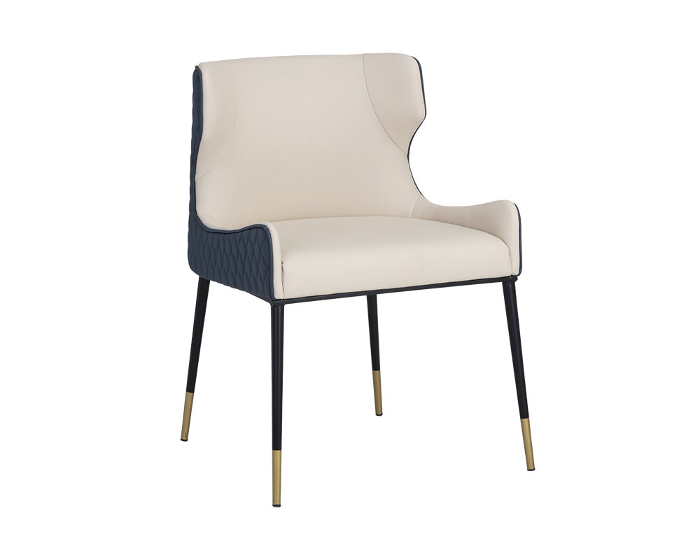 Sunpan Gianni Dining Chair - Dillon Cream and Dillon Thunder/Dillon Stratus and Dillon Black