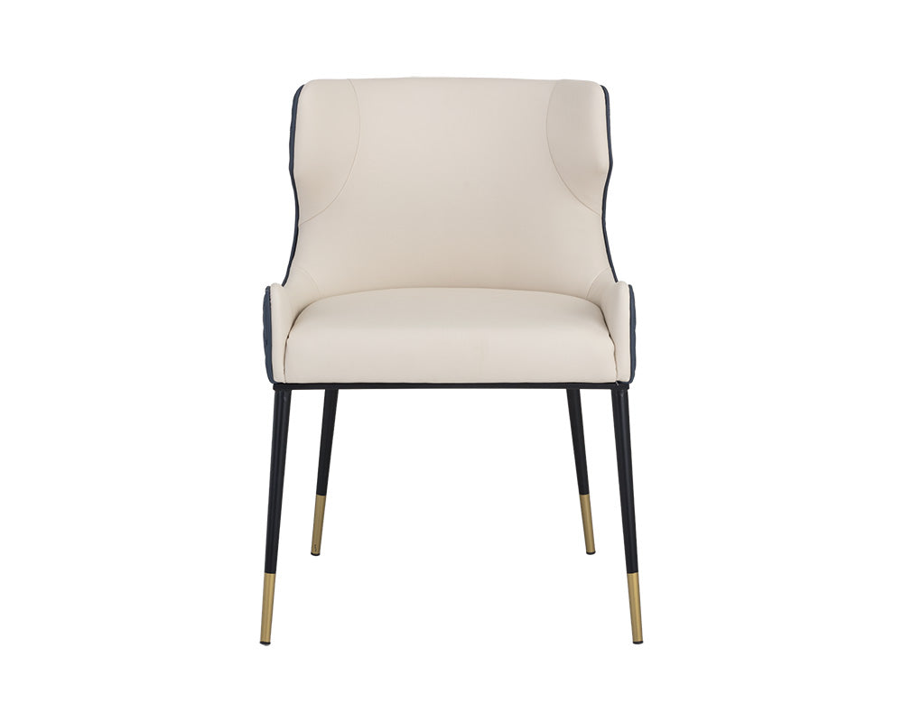 Sunpan Gianni Dining Chair - Dillon Cream and Dillon Thunder/Dillon Stratus and Dillon Black