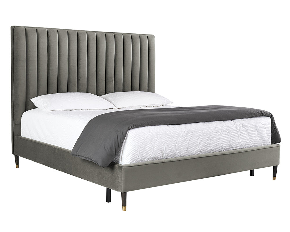 Sunpan Yosi Bed - King In Abbington Navy/Antonio Charcoal