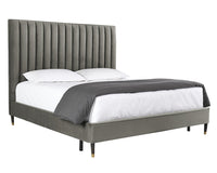 Sunpan Yosi Bed - King In Abbington Navy/Antonio Charcoal