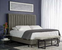 Sunpan Yosi Bed - King In Abbington Navy/Antonio Charcoal