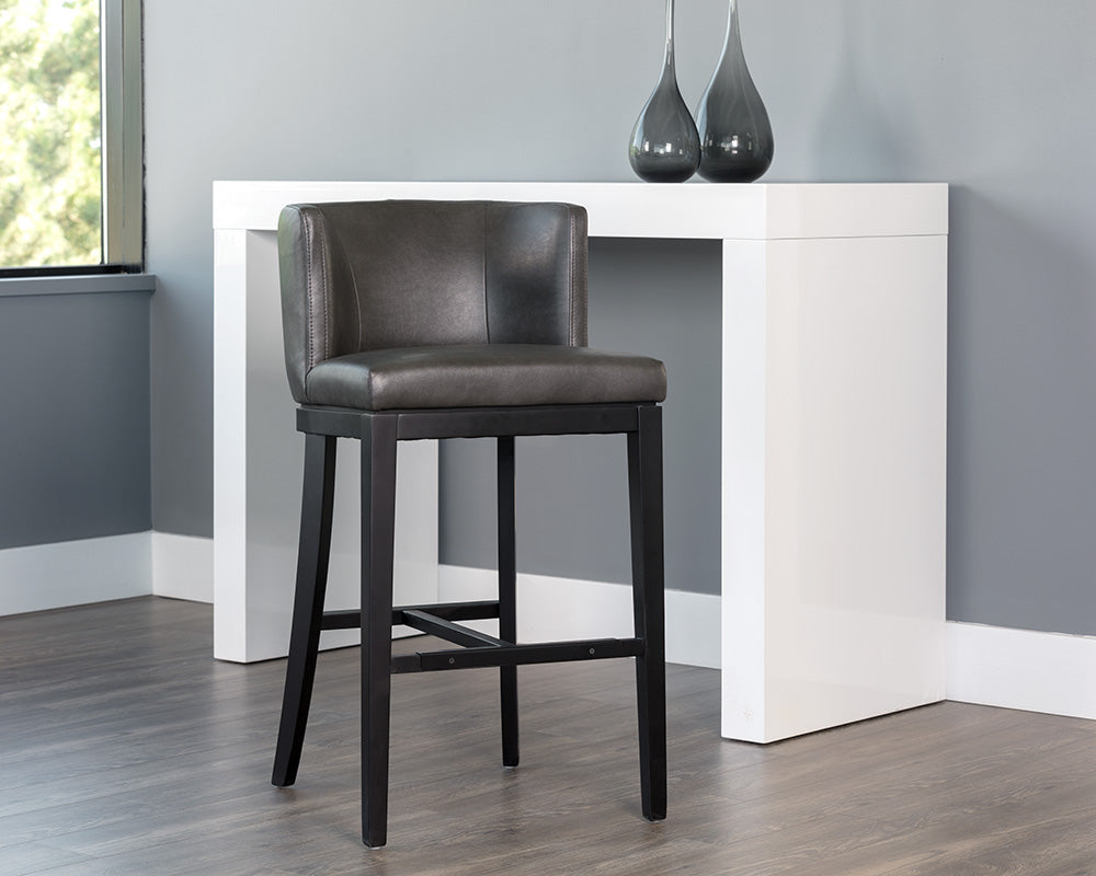 Sunpan Hayden Barstool - Bravo Cream/Bravo Portabella/Marble/Quarry