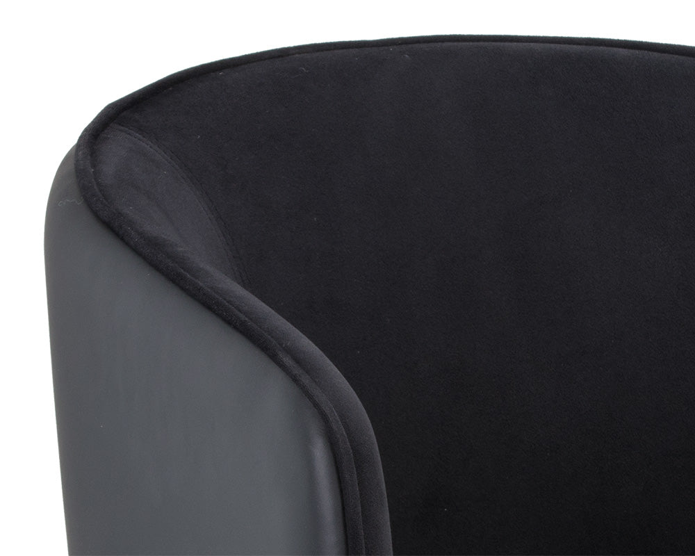 Sunpan Asher Dining Armchair - Abbington Black and Napa Black/Flint Grey and Napa Taupe/Sparrow Grey and Napa Black
