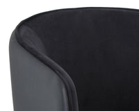 Sunpan Asher Dining Armchair - Abbington Black and Napa Black/Flint Grey and Napa Taupe/Sparrow Grey and Napa Black