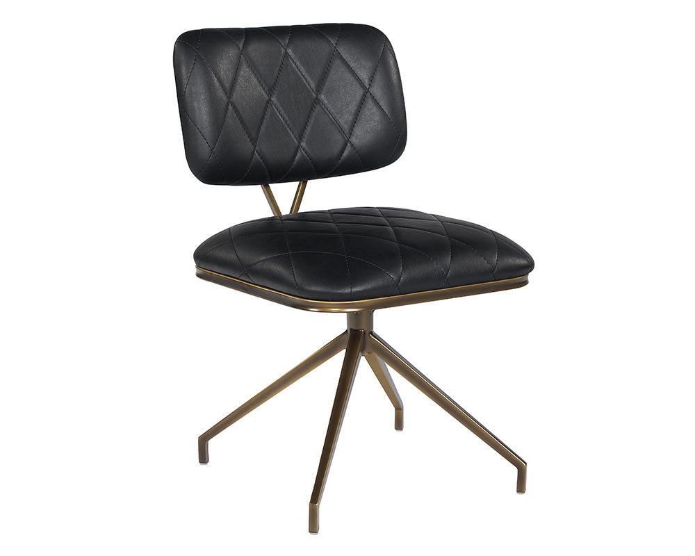 Sunpan Virtu Swivel Dining Chair - Bravo Black/Cognac/Cream