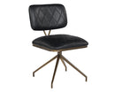 Sunpan Virtu Swivel Dining Chair - Bravo Black/Cognac/Cream