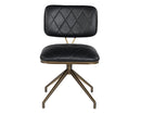 Sunpan Virtu Swivel Dining Chair - Bravo Black/Cognac/Cream