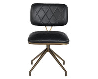 Sunpan Virtu Swivel Dining Chair - Bravo Black/Cognac/Cream