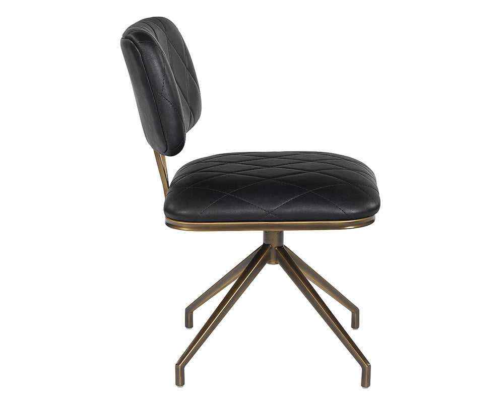 Sunpan Virtu Swivel Dining Chair - Bravo Black/Cognac/Cream