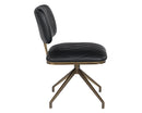 Sunpan Virtu Swivel Dining Chair - Bravo Black/Cognac/Cream