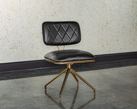 Sunpan Virtu Swivel Dining Chair - Bravo Black/Cognac/Cream