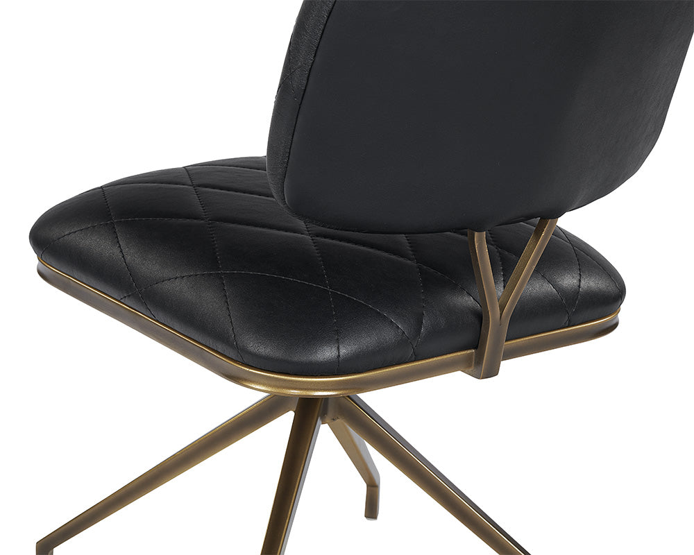 Sunpan Virtu Swivel Dining Chair - Bravo Black/Cognac/Cream