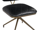 Sunpan Virtu Swivel Dining Chair - Bravo Black/Cognac/Cream