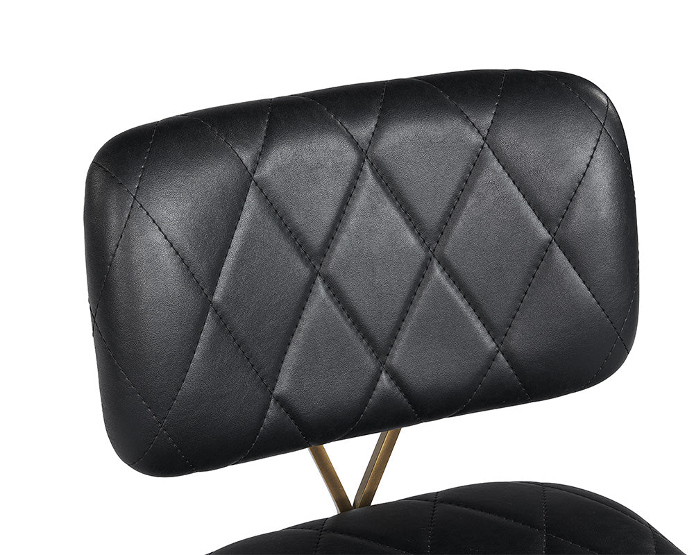 Sunpan Virtu Swivel Dining Chair - Bravo Black/Cognac/Cream