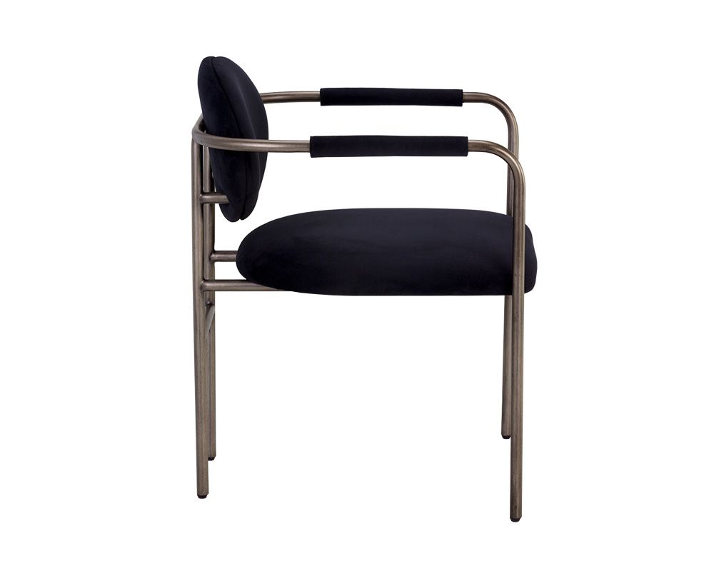 Sunpan Rylan Dining Armchair - Abbington Black/Abbington Navy/Dillon Cream