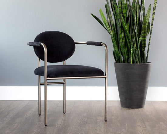 Sunpan Rylan Dining Armchair - Abbington Black/Abbington Navy/Dillon Cream