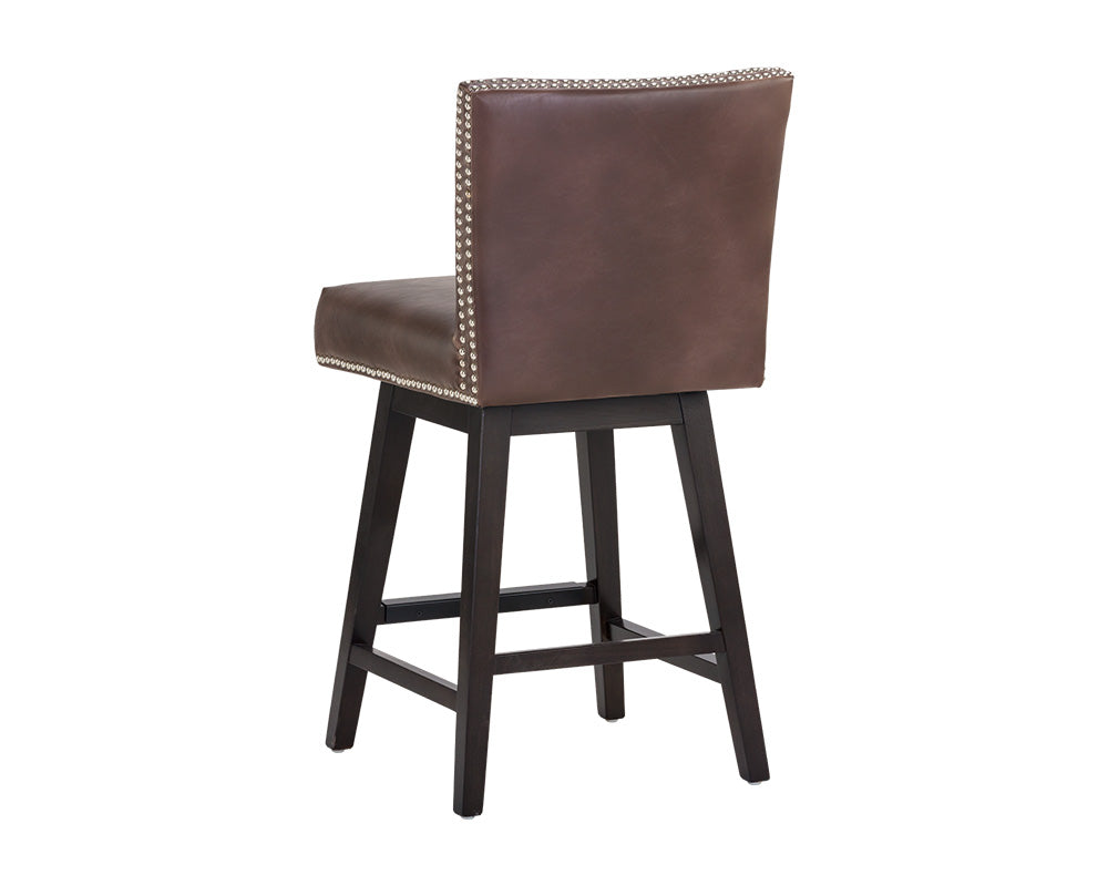 Sunpan Vintage Swivel Counter Stool - Brown/Castillo Cream/Coal Black/Havana Dark Brown/Overcast Grey
