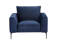 Sunpan Virgo Armchair - Metropolis Blue/Polo Club Kohl Grey/Stone