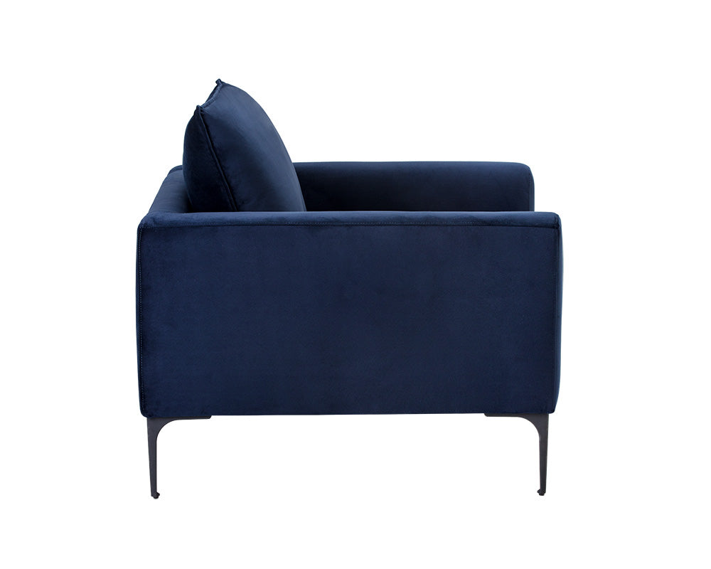 Sunpan Virgo Armchair - Metropolis Blue/Polo Club Kohl Grey/Stone