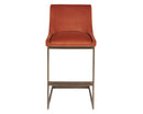 Sunpan Holly Barstool - Abbington Burnt Orange/Zenith Graphite Grey/Zenith Soft Grey