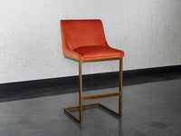 Sunpan Holly Barstool - Abbington Burnt Orange/Zenith Graphite Grey/Zenith Soft Grey