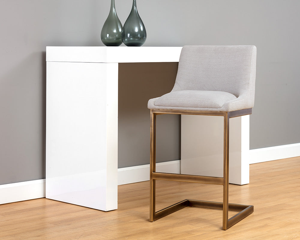 Sunpan Holly Barstool - Abbington Burnt Orange/Zenith Graphite Grey/Zenith Soft Grey