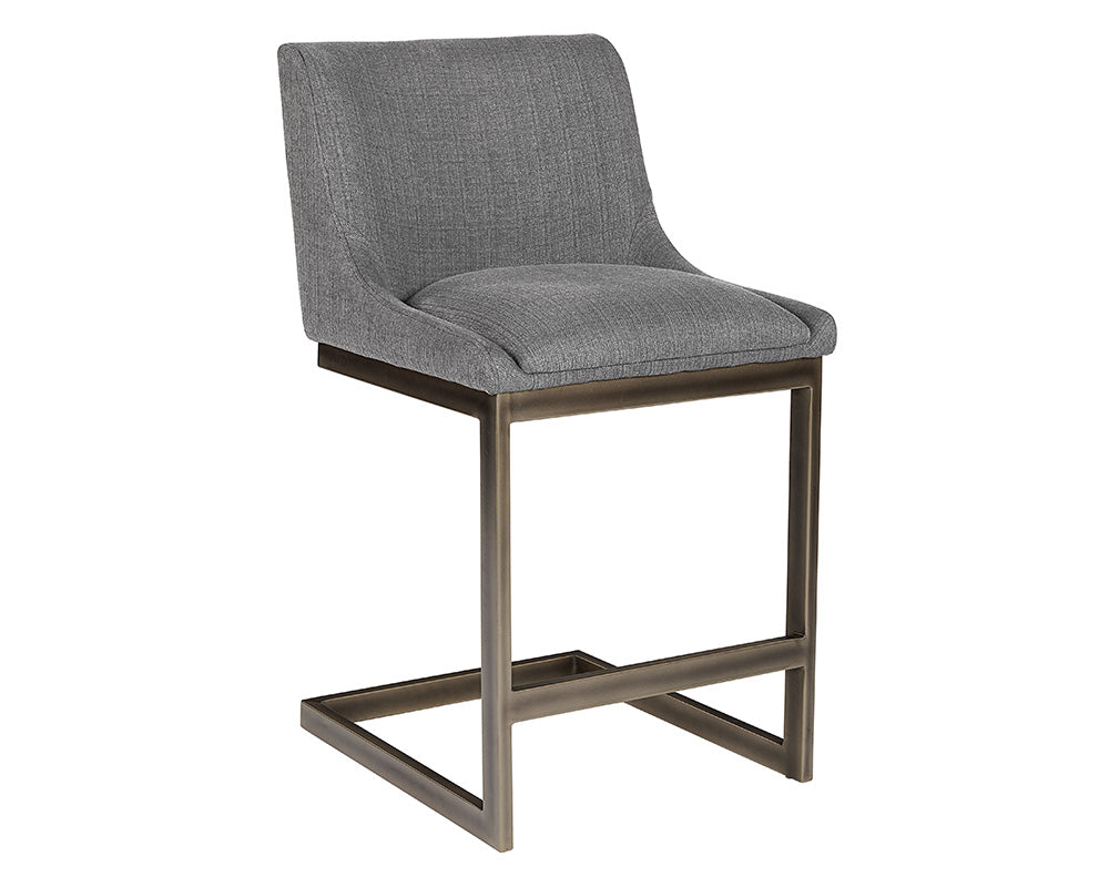 Sunpan Holly Counter Stool - Abbington Burnt Orange/Zenith Graphite Grey/Zenith Soft Grey