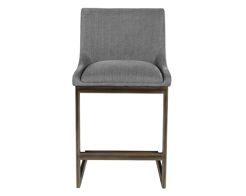 Sunpan Holly Counter Stool - Abbington Burnt Orange/Zenith Graphite Grey/Zenith Soft Grey