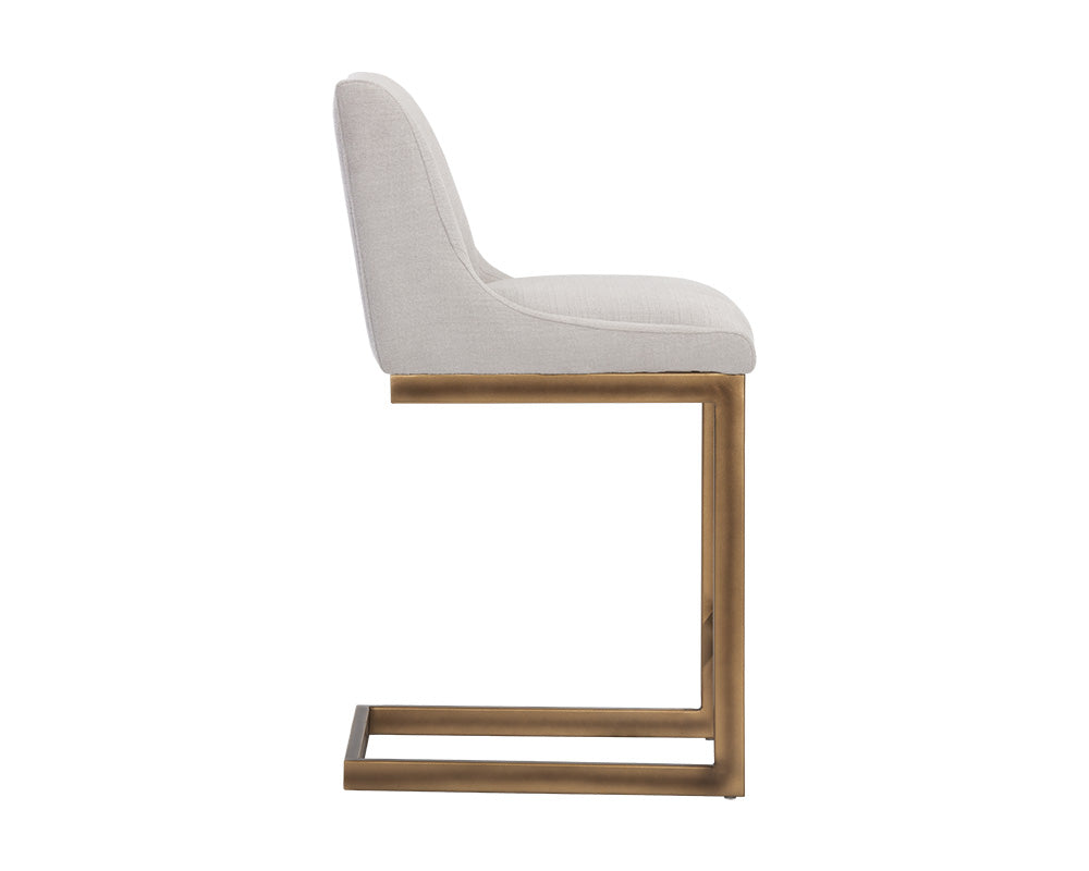 Sunpan Holly Counter Stool - Abbington Burnt Orange/Zenith Graphite Grey/Zenith Soft Grey