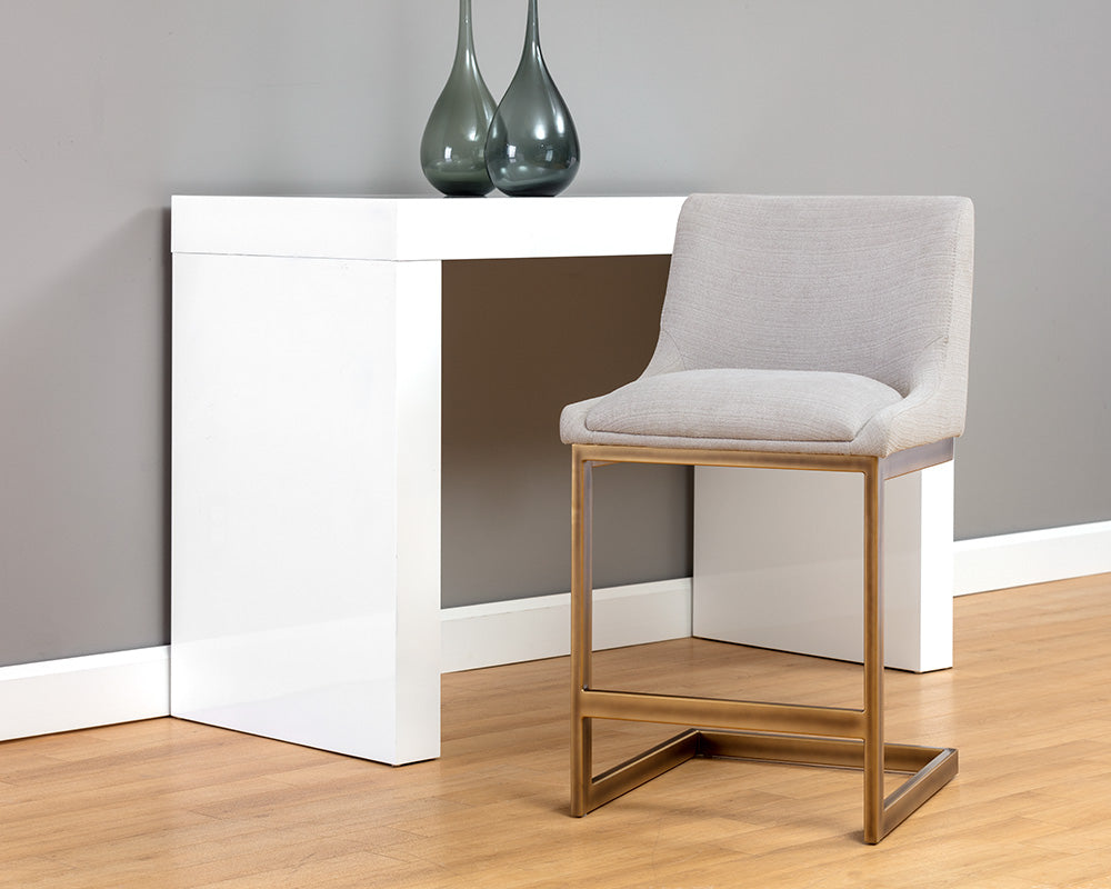 Sunpan Holly Counter Stool - Abbington Burnt Orange/Zenith Graphite Grey/Zenith Soft Grey