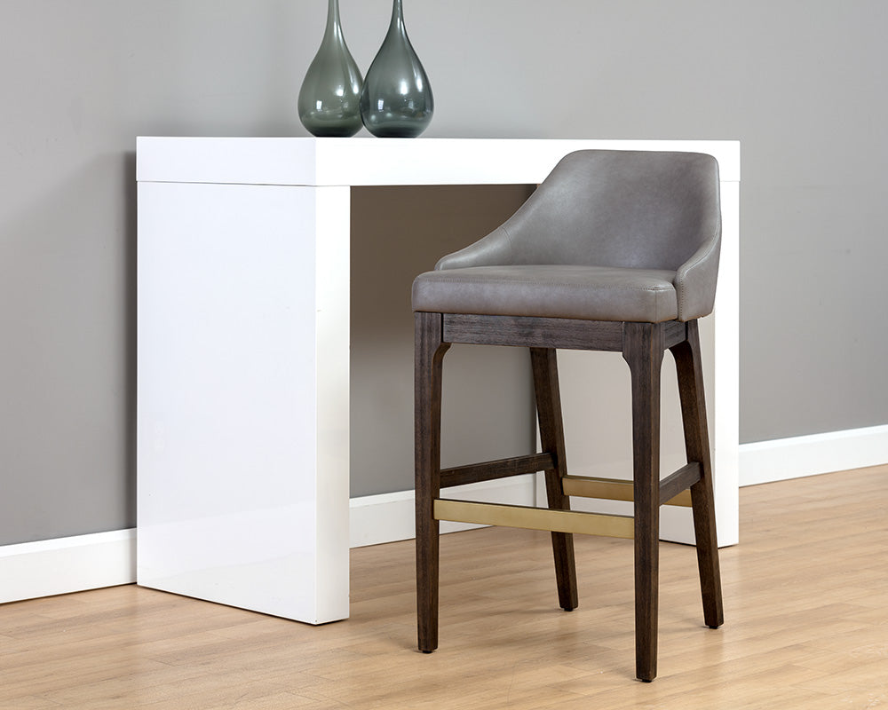 Sunpan Kace Barstool - Bravo Cream/Bravo Metal/Leo Olive/Leo Shale Grey