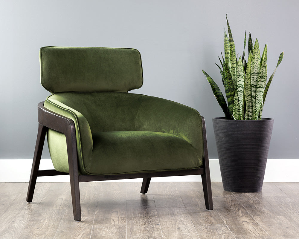 Sunpan Maximus Lounge Chair In Metropolis Blue/Moss Green//Polo Club Stone And Overcast Grey