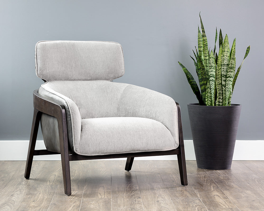 Sunpan Maximus Lounge Chair In Metropolis Blue/Moss Green//Polo Club Stone And Overcast Grey