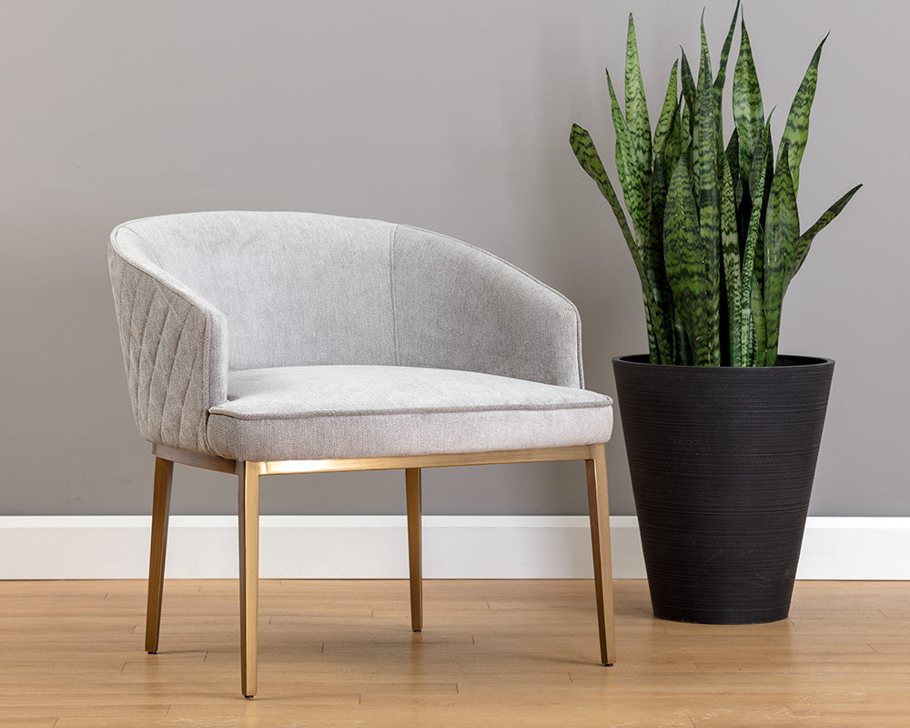 Sunpan Cornella Lounge Chair - Blush Pink/ Forest Green/Polo Club Stone/Shadow Grey