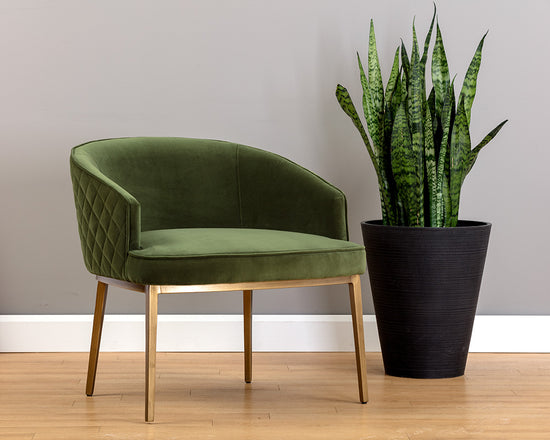 Sunpan Cornella Lounge Chair - Blush Pink/ Forest Green/Polo Club Stone/Shadow Grey