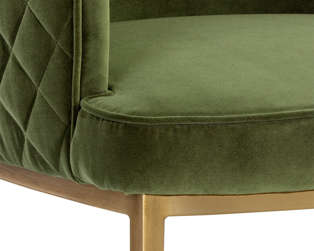 Sunpan Cornella Lounge Chair - Blush Pink/ Forest Green/Polo Club Stone/Shadow Grey