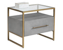 Sunpan Venice Nightstand - Shagreen Leather