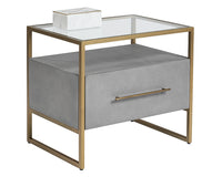 Sunpan Venice Nightstand - Shagreen Leather
