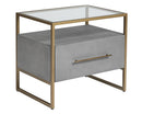 Sunpan Venice Nightstand - Shagreen Leather
